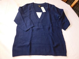 Lane Bryant Women&#39;s Ladies 3/4 Sleeve Pullover Sweater Navy Blue Size 14... - $25.99