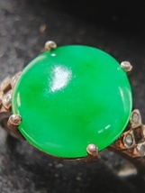 Icy Ice Green 100% Natural Burma Jadeite Jade Ring # Type A Jadeite # - £1,758.58 GBP