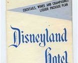 Disneyland Hotel Fold Out Room Service Menu Goofy Cover 1971 Anaheim Cal... - £101.29 GBP
