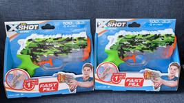 Set of 2 Zuru X-Shot Fast Fill Pump Blaster Toy Water Guns Shoots 30 Fee... - £15.17 GBP