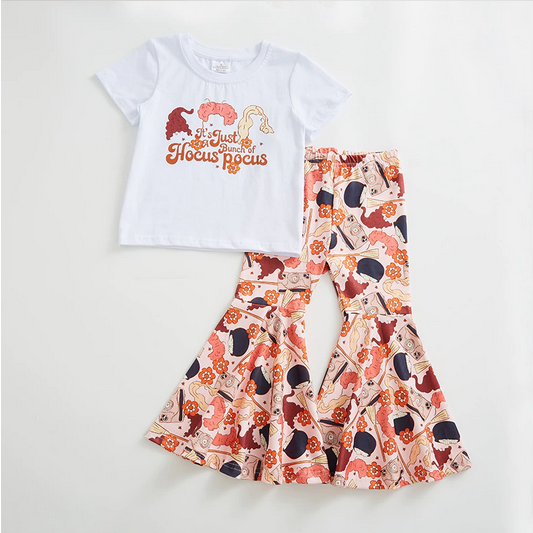 NEW Hocus Pocus Boutique Halloween Girl Bell Bottom Outfit Set - $5.19+