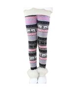Rysly Girls Winter Thick Warm Fleece Lined Leggings Purple Elk Size 120 - €3,54 EUR