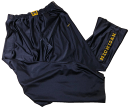 Michigan Wolverines Vintage 90s NCAA Basketball Tear Away Pants Blue Nike XL - £35.36 GBP