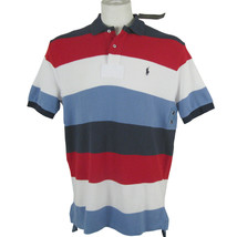 NEW $90 Polo Ralph Lauren Polo Shirt! Red Blue Striped Looser Weave Piqu... - $49.99
