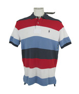 NEW $90 Polo Ralph Lauren Polo Shirt! Red Blue Striped Looser Weave Piqu... - $49.99