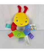 Taggies Stuffed Plush Caterpillar Rainbow Rattle Baby Toy with Ribbon Tags - £19.43 GBP