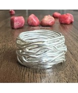 Wire Wrapped Ring ,925 Sterling Silver Wrap Ring, Handmade Adjustable Ri... - $1,131.73 MXN