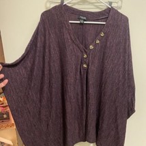 Rouge Womens Shirt Shawl Style Blouse Shirt 4XL Purple Bust 60” - $7.12