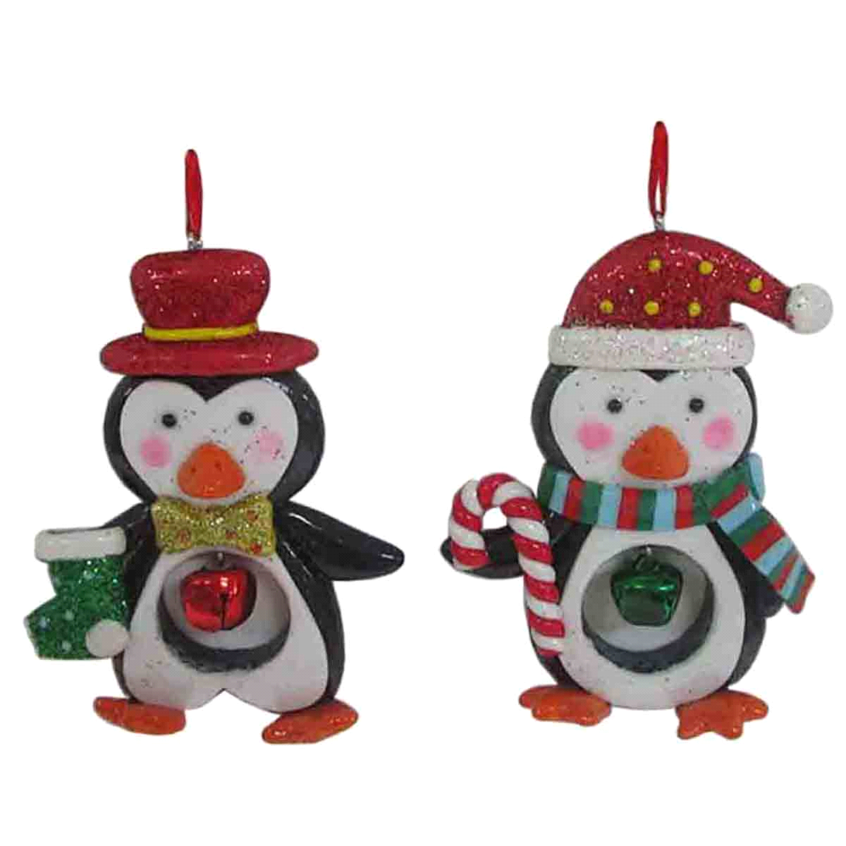 Ornament Penguin w/Bell, 2 assorted SHIPS IN 24 HOURS - MJ - $19.88