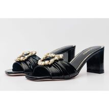The Micro Black Leather Women Sandal image 2