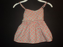 Cherokee Infants 18 Months Jumper Dress Abstract Salmon, Teal, Tan - £6.42 GBP