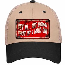 Get In Sit Down Shut Up Vintage Novelty Khaki Mesh License Plate Hat - £23.31 GBP