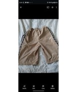 Nike Men&#39;s Long Shorts Khaki Capri 3/4 Pants Below Knee Drawstring Side ... - $19.70