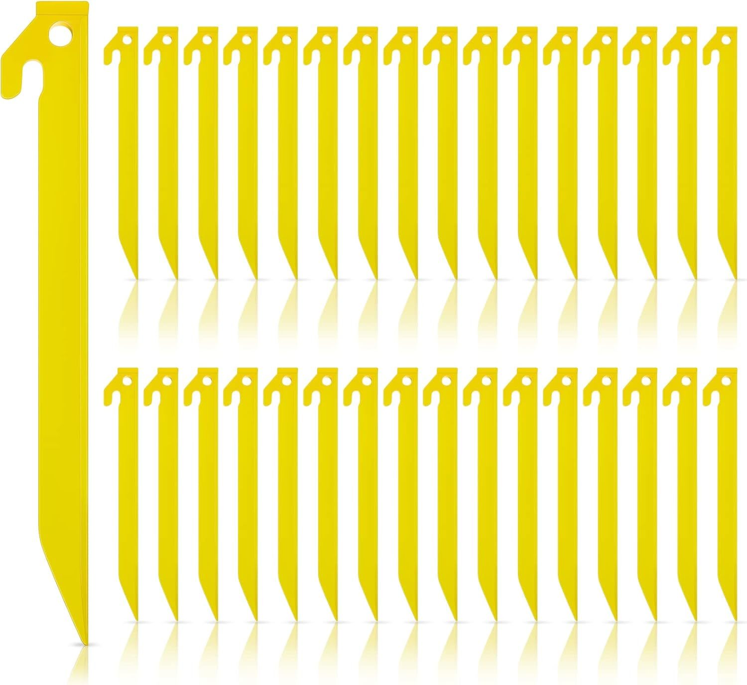 36 Pcs. Of Yellow Heavy Duty 9 Inch Heavy Duty Durable Tent Pegs Spike Hook - $31.93