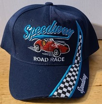 Speedway Racing Car Road Race Baseball Cap Hat ( Dark Blue ) - £9.40 GBP