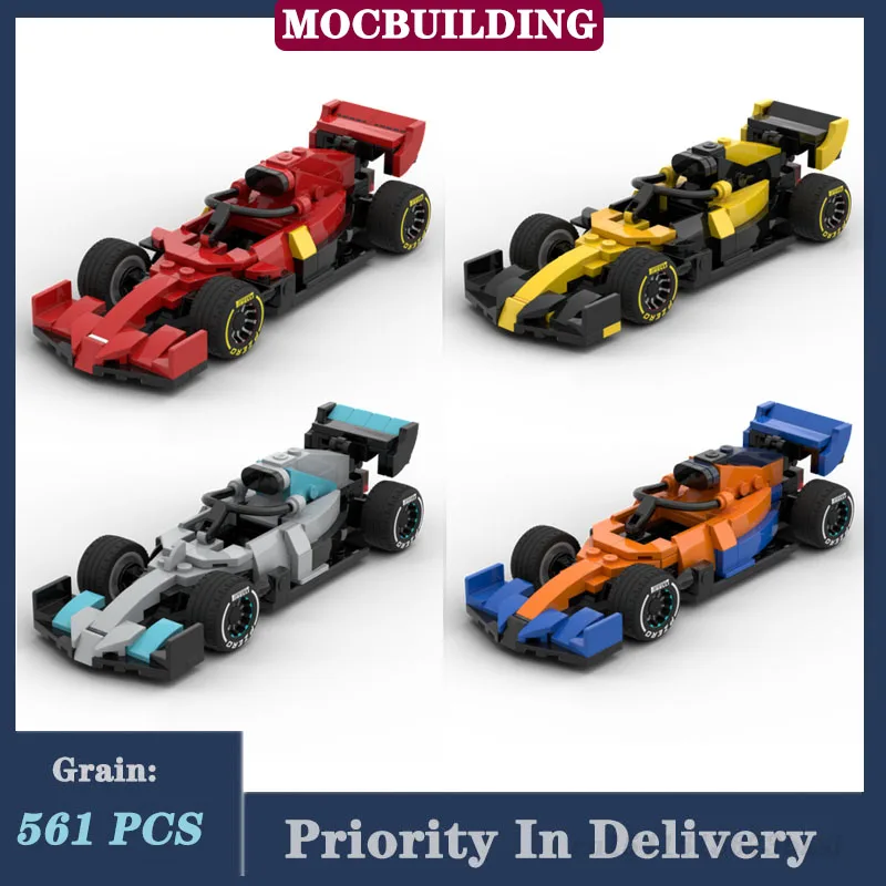 MOC City Racing F1 Car Set Model Building Block Assembly Sports Car Children&#39;s - £76.29 GBP