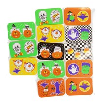 90s 2000s Vtg Neon Halloween Pumpkin Skeleton 13 Sheets Small Holiday Ca... - $6.83 CAD