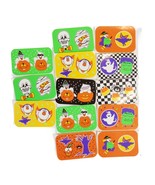 90s 2000s Vtg Neon Halloween Pumpkin Skeleton 13 Sheets Small Holiday Ca... - $6.77 CAD
