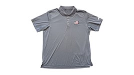 Adidas PureMotion Men&#39;s XL Gray Polyester Polo Golf Shirt With Flag Logo - £21.76 GBP