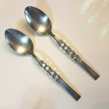 Oneida Northland Rose Wisp Serving Spoon LOT of 2 Stainless Utensils Jap... - $29.69