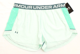 Under Armour Women&#39;s XL Turquoise Play Up Side Mesh Shorts Wicking UA Lo... - £19.70 GBP