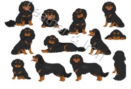 New Cavalier King Charles Spaniel Dog Illustration Pattern Design Checkb... - $9.95