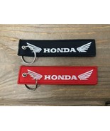 2 HONDA Motorcycle Keyring Embroider Patch Style Double Sided (1) Black ... - $14.80