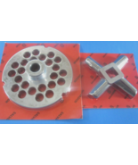 COMBO #32 x 1/2" (12 mm) holes &amp; Heavy Duty Knife &amp; Plate meat grinder H... - $63.46