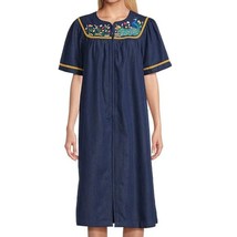 Go Softly Embroidered Peacock Floral Denim Zip Patio Dress | Sz M, Mumu ... - $44.88