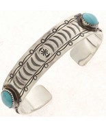 Navajo Sterling Silver Turquoise Cuff Bracelet s8-8.5 Matthew McConaughe... - £302.83 GBP