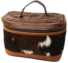 Unisex Western Tooled Leather Hairon Cosmetic Dopp Kit Toiletry Bag 18RTT05 - $118.79