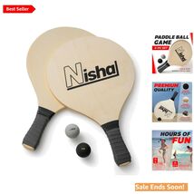 Durable Paddle Ball Game Set - Indoor &amp; Outdoor Fun with 2 Pro Balls and... - $61.33