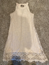 Altar&#39;d State Lady&#39;s Dress Small Lace Lined CREAM/ Ivory 2 Buttons Sleeveless - £16.64 GBP