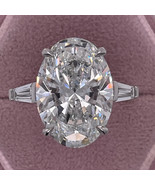 HUGE 12.00 Ct IGI Certified F / VS1 Clarity Oval Three Stone Lab Diamond... - $11,500.00