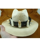 (GH371-13) 19&quot; Gator ALLIGATOR Hat band 5 Large Teeth tail leather scute... - £334.66 GBP