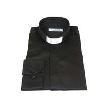 Mens CEREMONIA Clergy Pastor Priest Shirt 100% Cotton Turkey #stn 15 HYB Black image 8