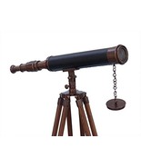 NauticalMart 50&quot; Floor Standing Antique Copper With Leather Telescope - $237.34 CAD