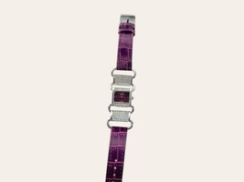Strada Quartz Lades Watch w/Rhinetones Purple Japan Movement Silvertone NIB - $17.99