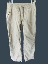 The North Face Ladies Ankle Length Khaki Pockets Drawstring Long Pants Euc 4 - £16.95 GBP