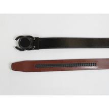 Men VALENTINI Leather Track Belt Medallion Fancy Designer V533-B Black image 4