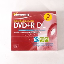 Memorex Double Layer Dvd+R Dl 3 Pack New Sealed Nib - £5.77 GBP