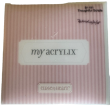 Close to My Heart My Acrylix Stamps Thoughtful Scripts Happy Birthday Thank You - $4.99