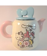 Blue Skye Hello Kitty Tea Pot Pink White Teal Bow Lid  NEW - $929.48 MXN