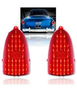 55 Chevy Red LED Tail Brake Light Back Up Delete Lens Pair 150 210 Bel A... - $160.86 CAD
