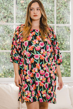 ODDI Full Size Floral Puff Sleeve Mini Dress - £47.57 GBP