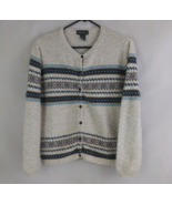 Van Heusen Button-Up Cardigan Sweater With Nordic Isle Design Size Medium - $20.28 CAD