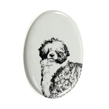 Portuguese Water Dog - Gravestone oval ceramic tile with an image of a dog. - £7.98 GBP