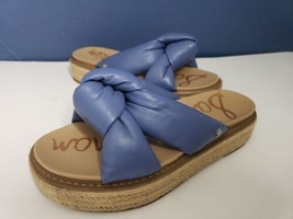 Sam Edelman Kory Leather Knot Strap Platform Espadrilles Sandals Slides Sz 8 blu - £18.55 GBP