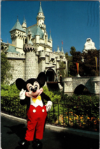 Vtg Postcard Mickey Welcom You, Sleeping Beauty Castle, Disneylan PM 1990 - £5.15 GBP