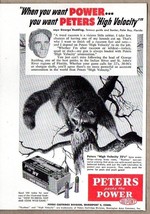 1954 Print Ad Peters 22 Cartridges Packs Power Raccoon Geo Redding Palm ... - $10.54